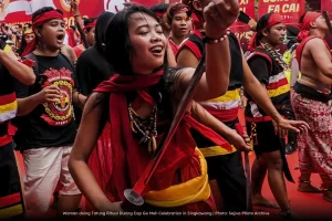 Woman Doing Tatung Ritual in Singkawang During Cap Go Meh