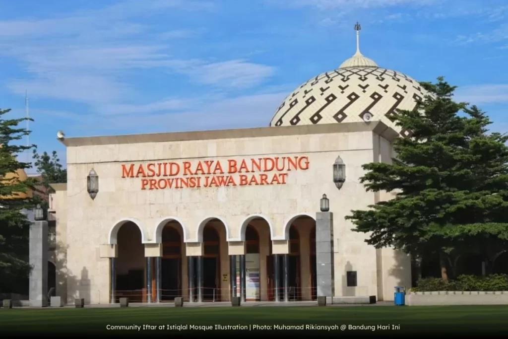 Community Iftar at Masjid Raya Bandung Illustration