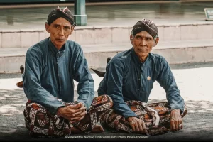 Javanese Man Wearing Traditional Cloth