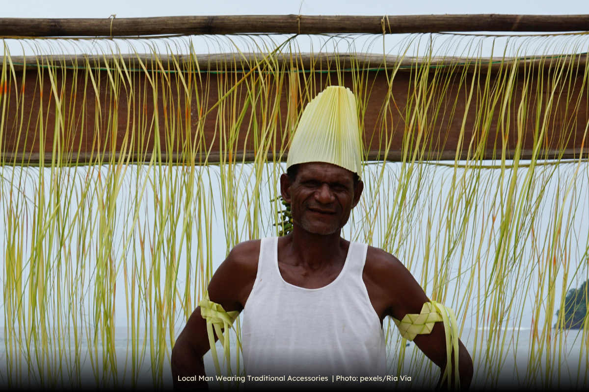 Local Man Wearing Traditional Accessories