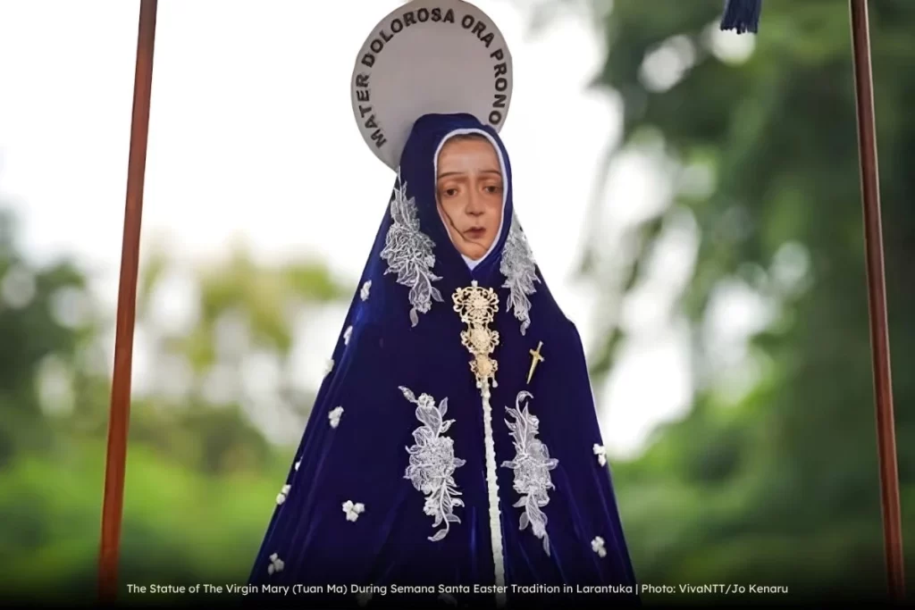 The Statue of The Virgin Mary (Tuan Ma) During Semana Santa Easter Tradition in Larantuka