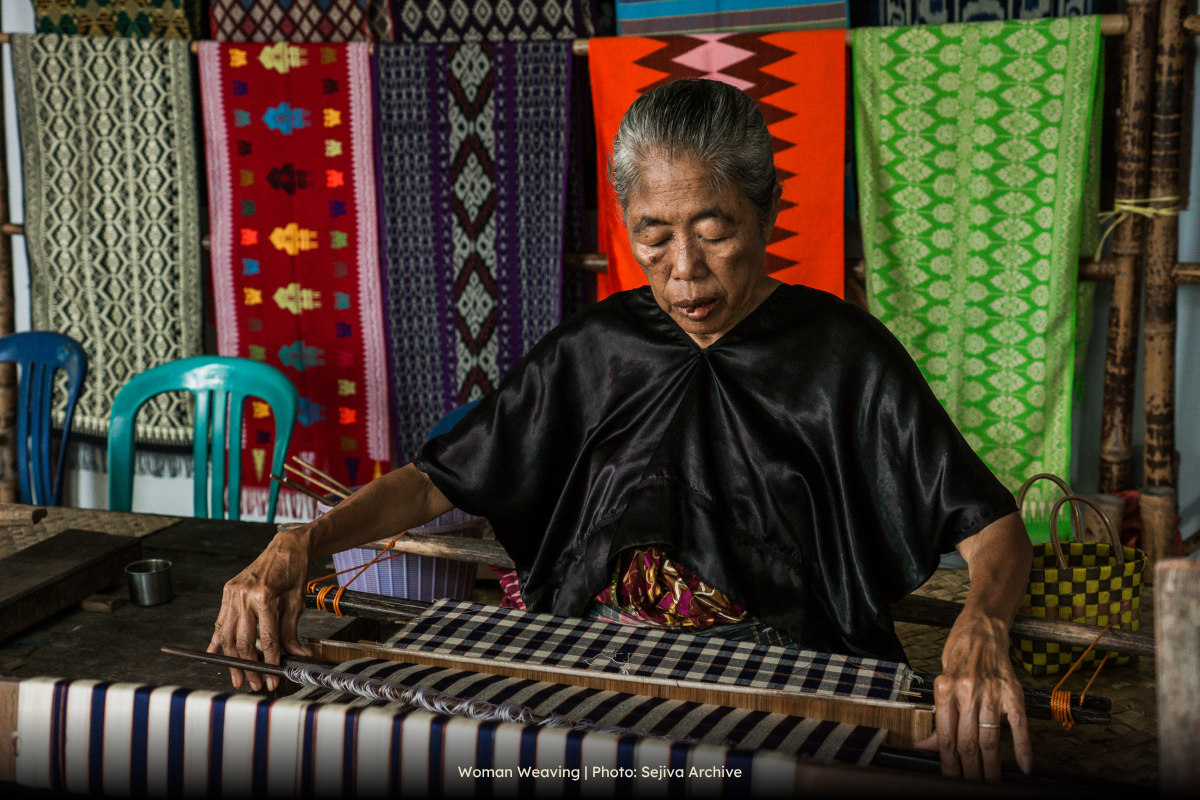 Woman Weaving in Sukarara Village Lombok