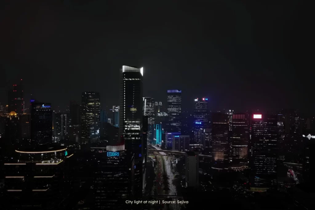 City light at night