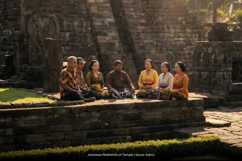 Javanese Meditation at Temple.
